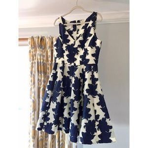 Floral Jacquard Fit and Flare Dress